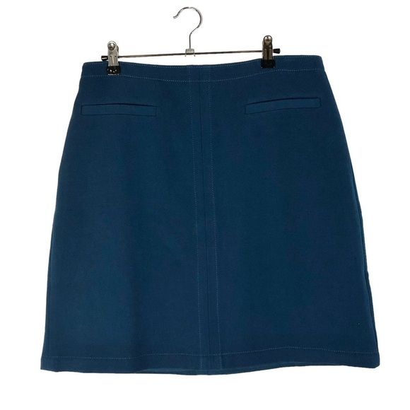 Ann Taylor Petite Teal Blue Pocket Front A-Line Skirt 10P - Picture 1 of 3